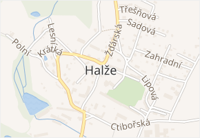 Větrná v obci Halže - mapa ulice