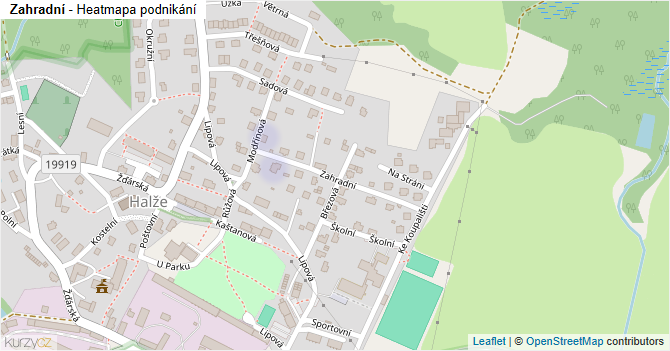 Zahradní - mapa podnikání