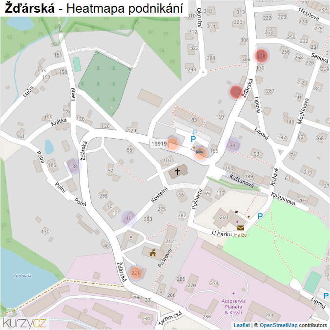 Mapa Žďárská - Firmy v ulici.
