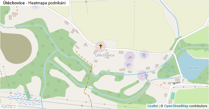 Útěchovice - mapa podnikání