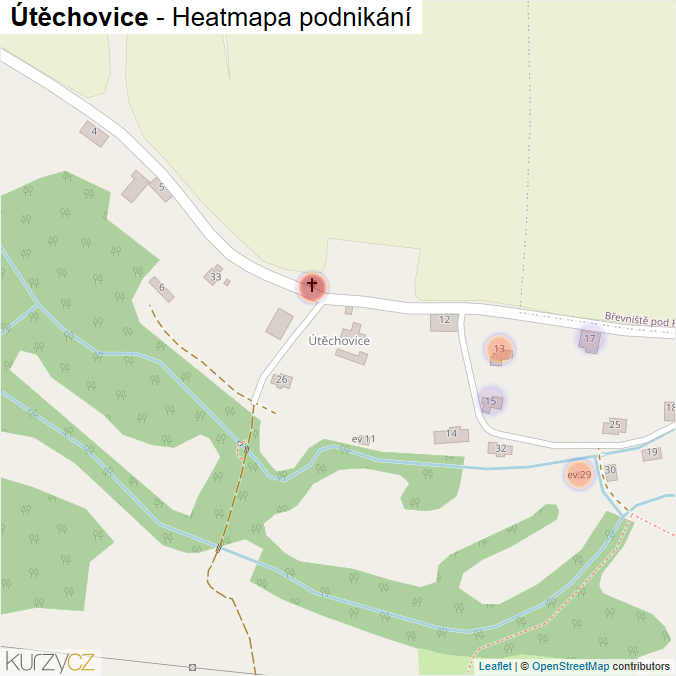 Mapa Útěchovice - Firmy v části obce.