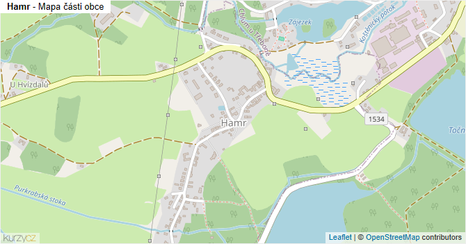 Hamr - mapa části obce