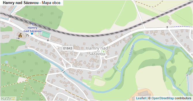 Hamry nad Sázavou - mapa obce
