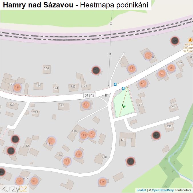 Mapa Hamry nad Sázavou - Firmy v obci.