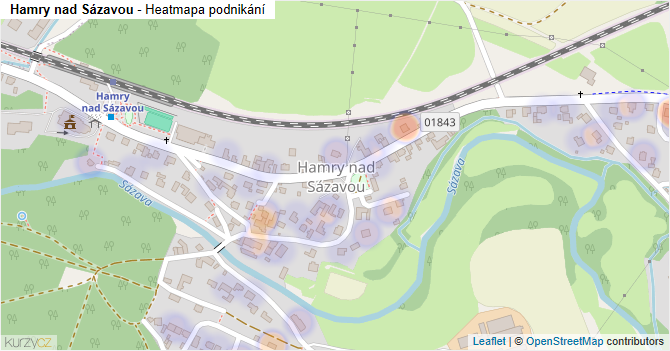 Hamry nad Sázavou - mapa podnikání