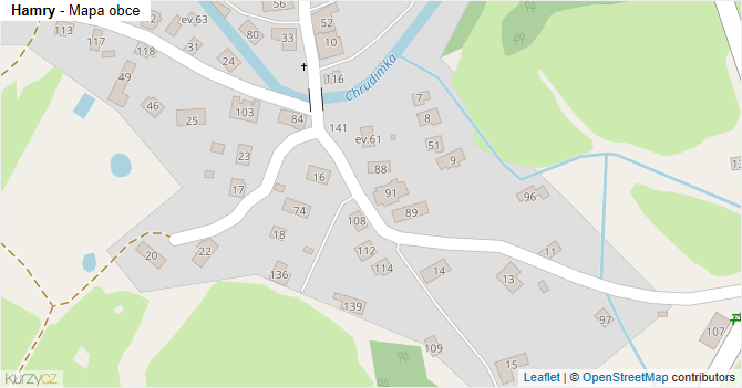 Hamry - mapa obce