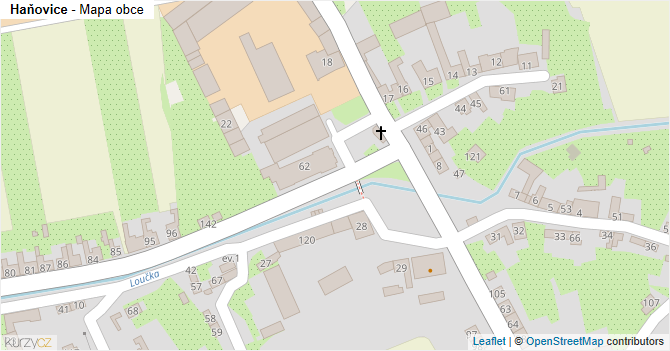 Haňovice - mapa obce