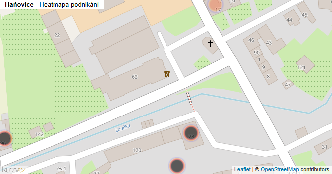 Haňovice - mapa podnikání