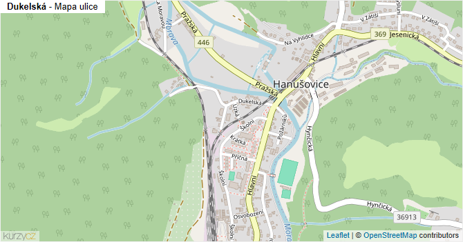 Dukelská - mapa ulice