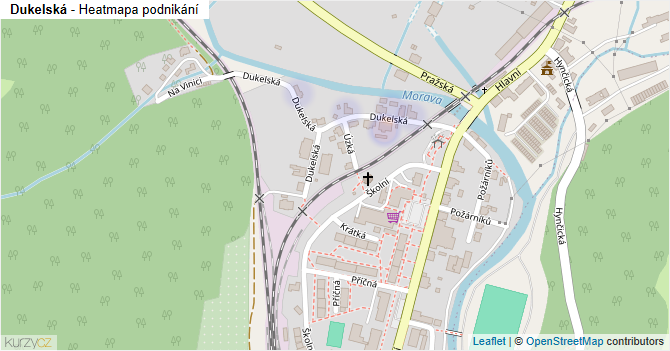 Dukelská - mapa podnikání