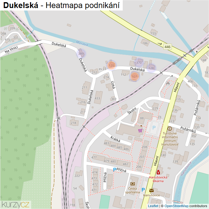 Mapa Dukelská - Firmy v ulici.