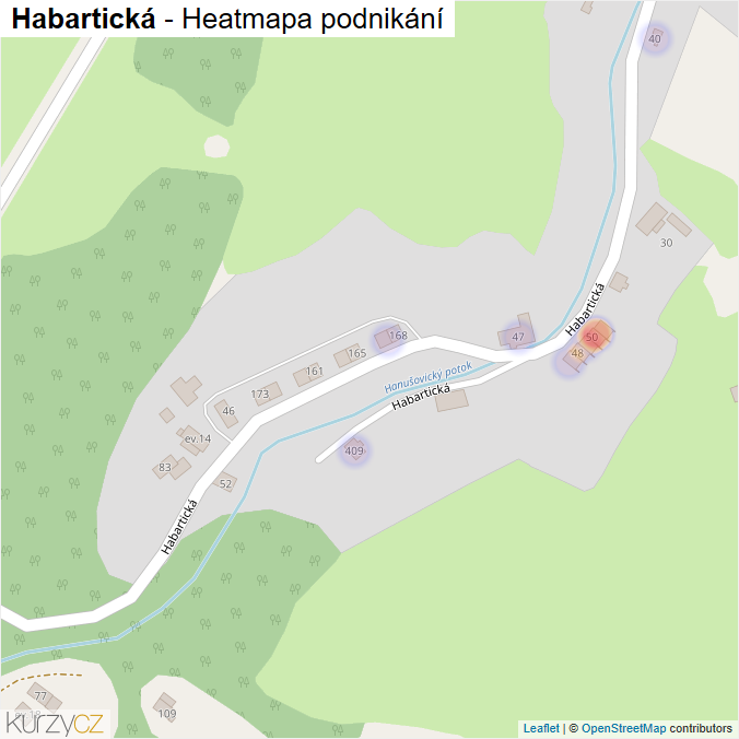 Mapa Habartická - Firmy v ulici.