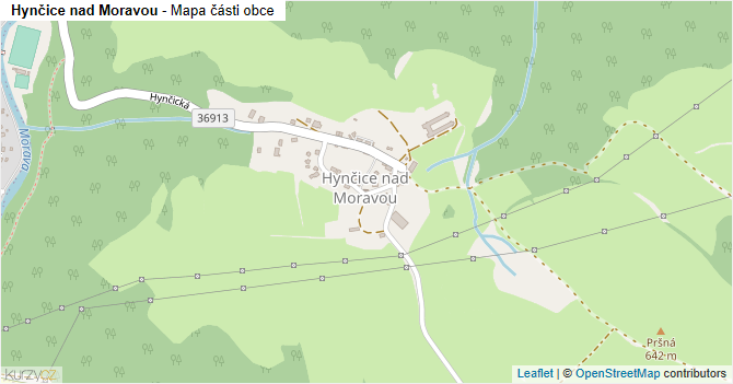Hynčice nad Moravou - mapa části obce