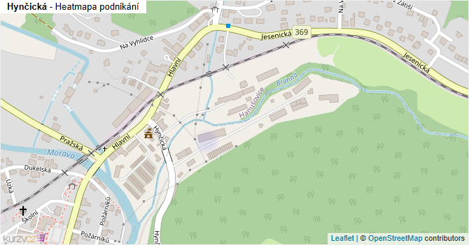 Hynčická - mapa podnikání