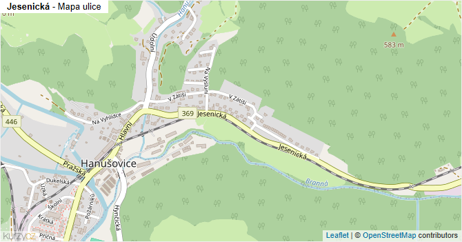 Jesenická - mapa ulice