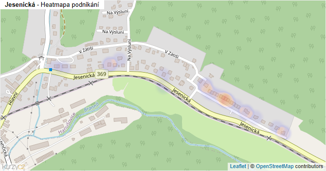 Jesenická - mapa podnikání