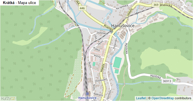 Krátká - mapa ulice