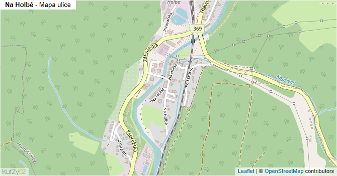 Na Holbě - mapa ulice