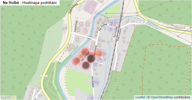 Na Holbě - mapa podnikání