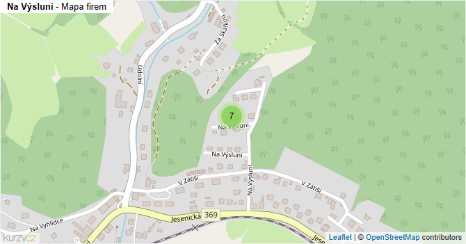 Na Výsluní - mapa firem