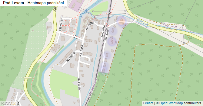 Pod Lesem - mapa podnikání