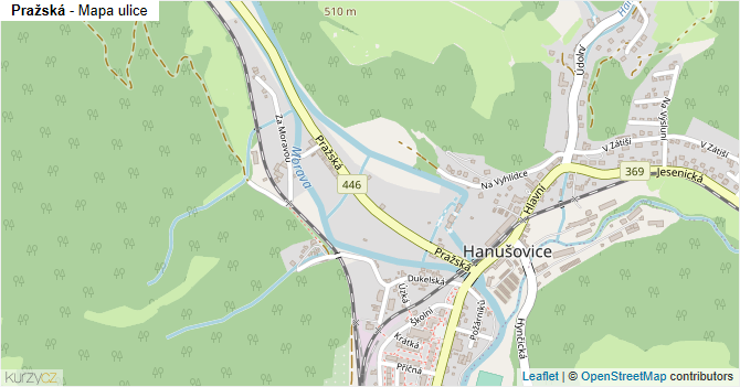 Pražská - mapa ulice