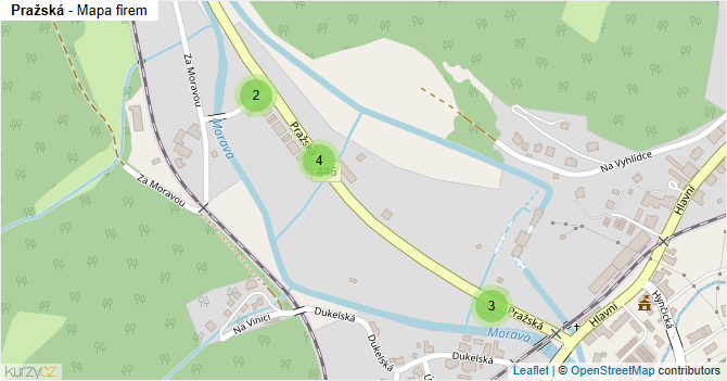 Pražská - mapa firem
