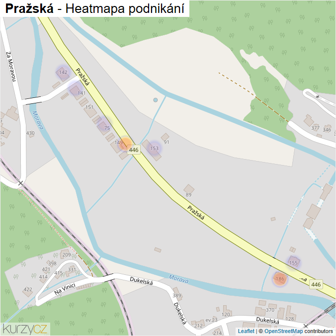 Mapa Pražská - Firmy v ulici.