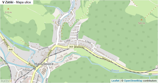 V Zátiší - mapa ulice