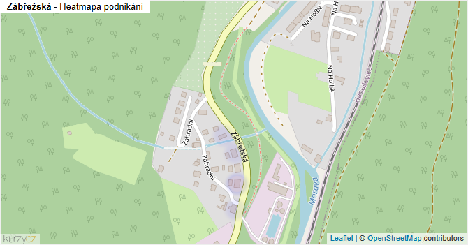 Zábřežská - mapa podnikání