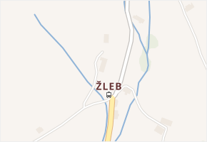Žleb v obci Hanušovice - mapa části obce