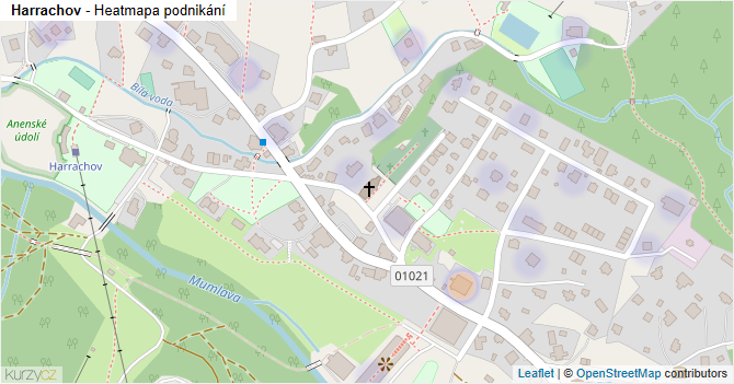 Harrachov - mapa podnikání