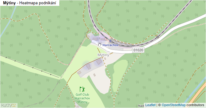 Mýtiny - mapa podnikání