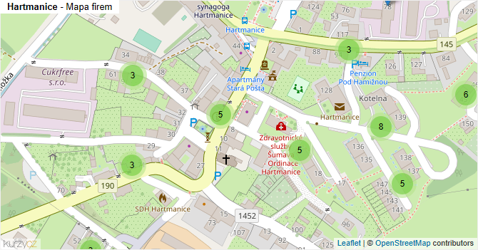 Hartmanice - mapa firem