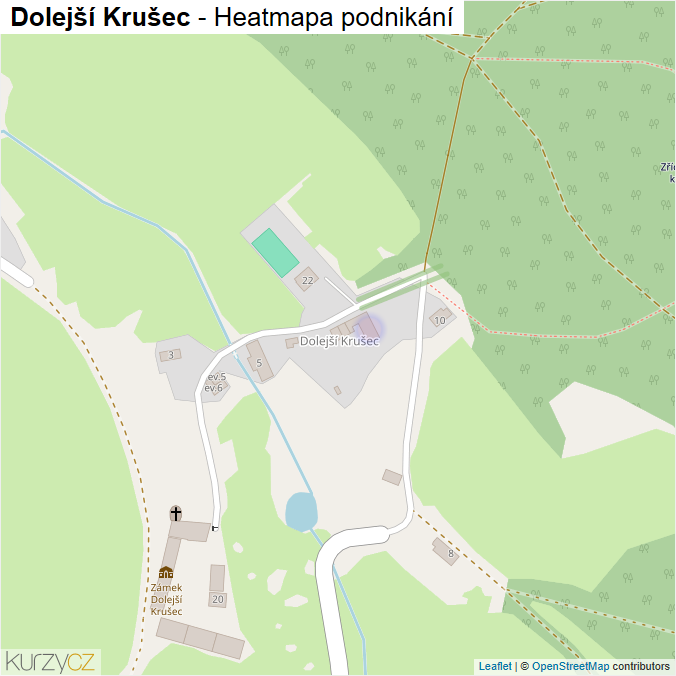 Mapa Dolejší Krušec - Firmy v části obce.