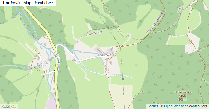 Loučová - mapa části obce
