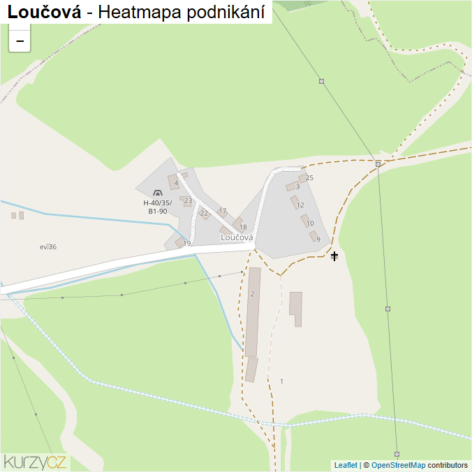 Mapa Loučová - Firmy v části obce.