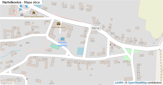 Hartvíkovice - mapa obce