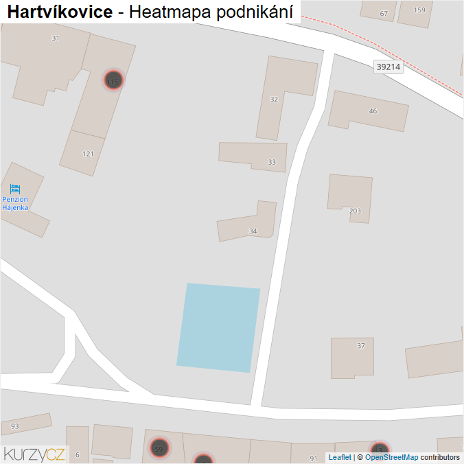 Mapa Hartvíkovice - Firmy v obci.