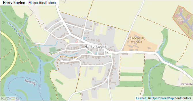 Hartvíkovice - mapa části obce