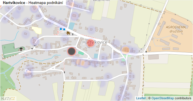 Hartvíkovice - mapa podnikání