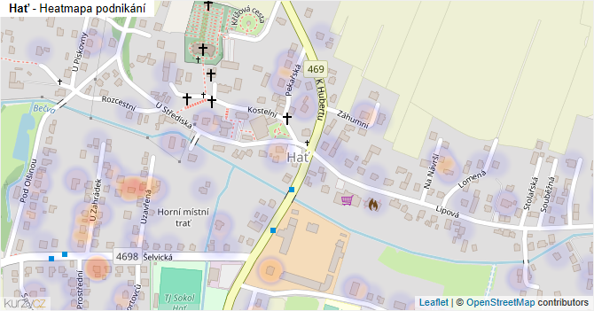 Hať - mapa podnikání