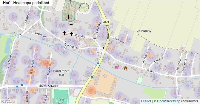 Hať - mapa podnikání