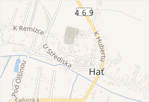 Kostelní v obci Hať - mapa ulice