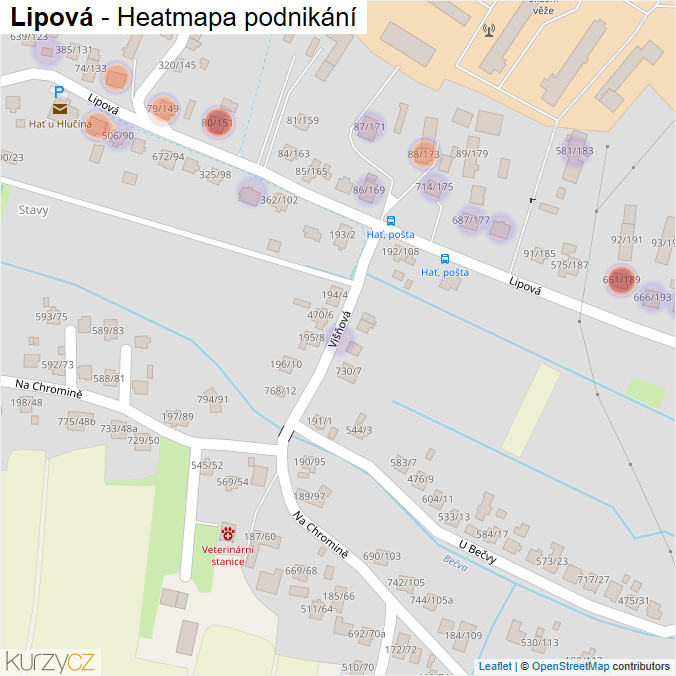 Mapa Lipová - Firmy v ulici.