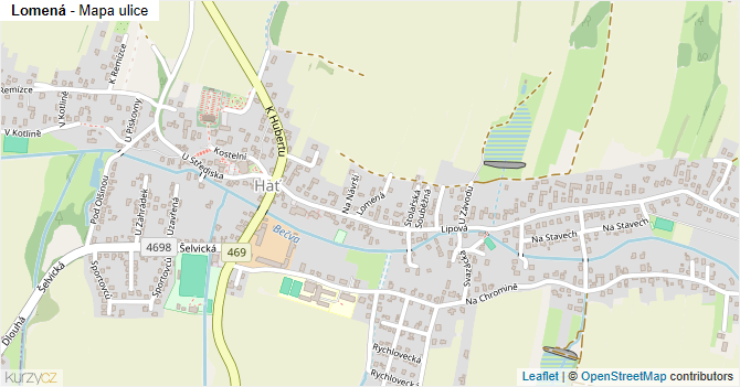 Lomená - mapa ulice