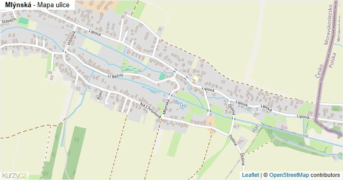 Mlýnská - mapa ulice
