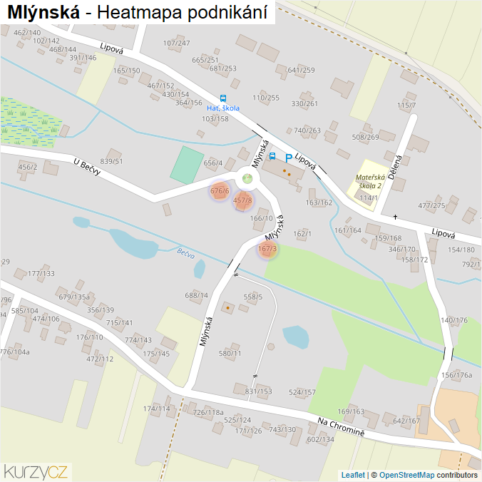 Mapa Mlýnská - Firmy v ulici.