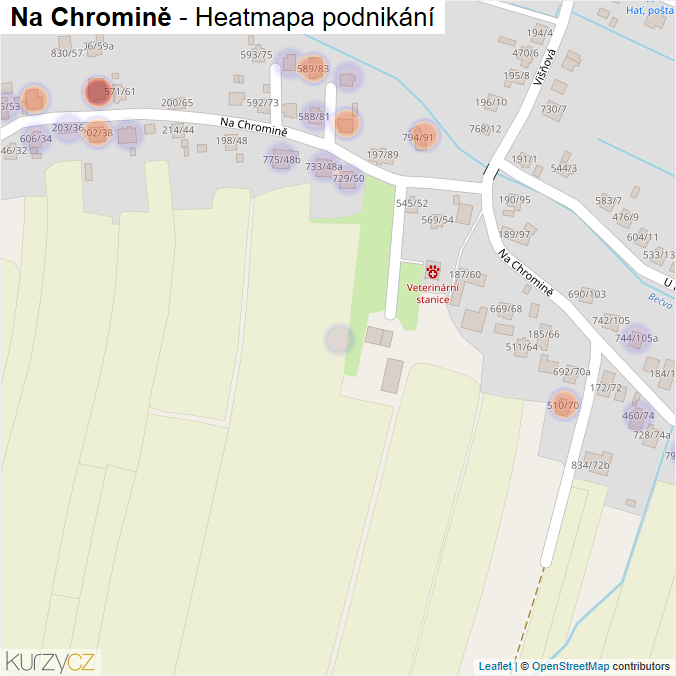 Mapa Na Chromině - Firmy v ulici.