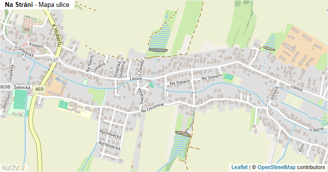Na Stráni - mapa ulice